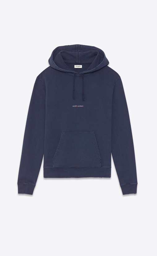 destroyed saint laurent logo hoodie